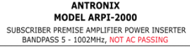 TITLE ANTRONIX ARPI-2000 Power inserter