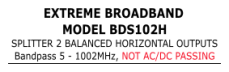 Title for EXTREME BROADBAND PASSIVE BDS102H