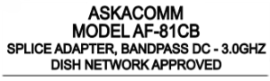 Title for ASKACOMM AF-81CS Splice adapter